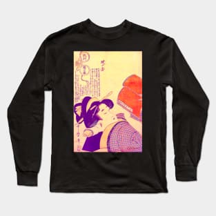 "Rikomono" (Know-it-all) by Kitagawa Utamaro (1806) TECHNICOLOUR REMASTERED Long Sleeve T-Shirt